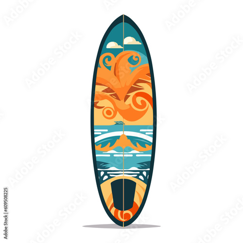 surfing on the beach surfboard vector, summer activity beach