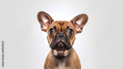 Adorable dog on a white background in different poses. Dog for advertisement. Bottomless dog. Puppy with white background. AI generated image. 