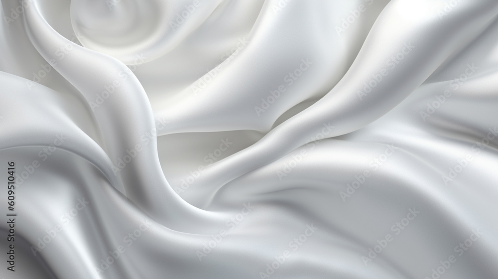 Obraz premium White silk fabric. Silk texture with great definition. AI generated image.
