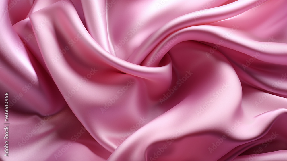 Obraz premium Pink silk fabric. Silk texture with great definition. AI generated image.