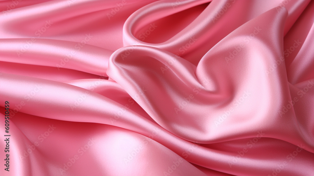 Obraz premium Pink silk fabric. Silk texture with great definition. AI generated image.