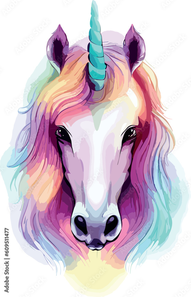 Tranquil Unicorn in the Forest, Botanical Illustration Tranquil Unicorn in the Forest, Botanical Illustration