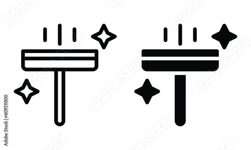 Wiper icon with outline and glyph style.