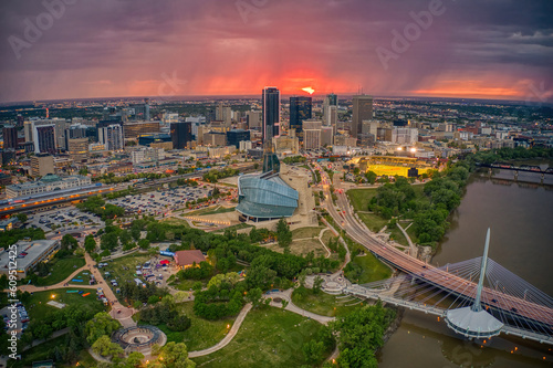 Aerial View of Winnipeg, Manitoba during Summer photo