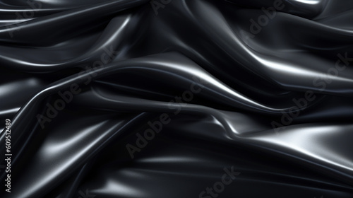 Black latex fabric. Highly defined latex texture. AI generated imagen. 