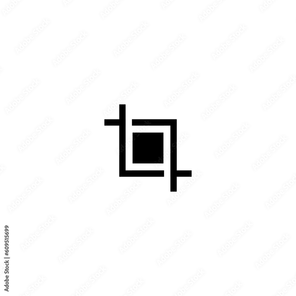 Crop tool icon, simple vector, perfect illustration