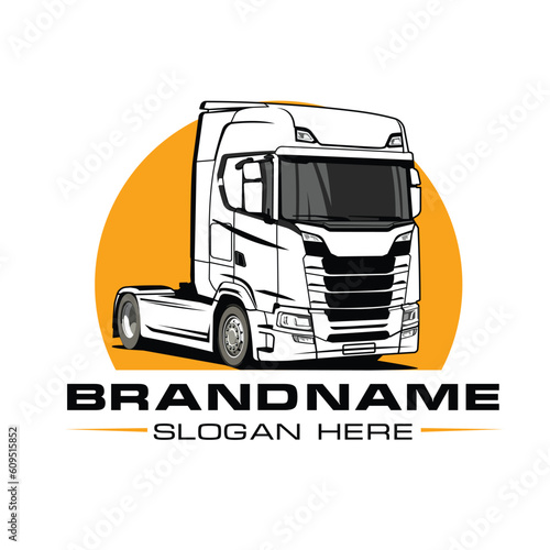 heavy truck logo template vector design