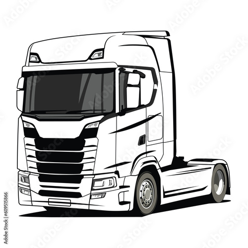 heavy truck black and white vector design