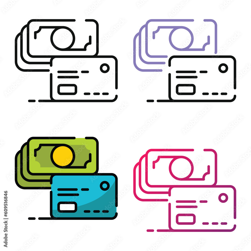 Payment method icon design in four variation color Payment method icon design in four variation color