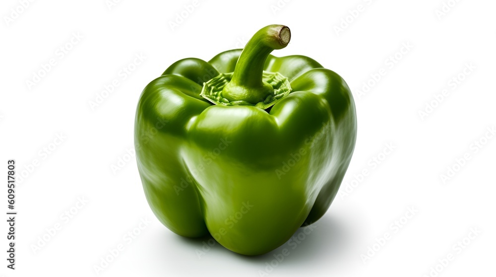 summertime green pepper isolated on white background with copy space summertime green pepper isolated on white background with copy space