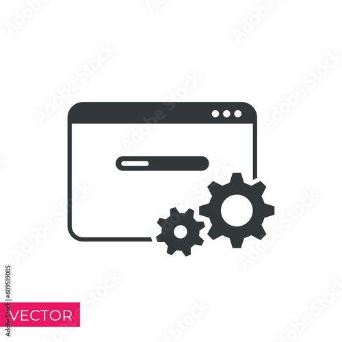 software icon, configure or update website, seo optimization, maintenance or develop system, icon vector photo