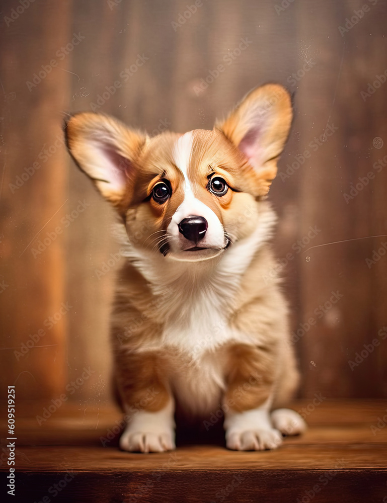 Adorable baby corgi, puppy, dog, fluffy, animal, pet, wall art, nursery art. Generative AI Adorable baby corgi, puppy, dog, fluffy, animal, pet, wall art, nursery art. Generative AI