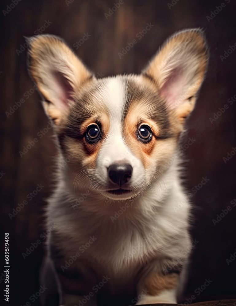Adorable baby corgi, puppy, dog, fluffy, animal, pet, wall art, nursery art. Generative AI Adorable baby corgi, puppy, dog, fluffy, animal, pet, wall art, nursery art. Generative AI