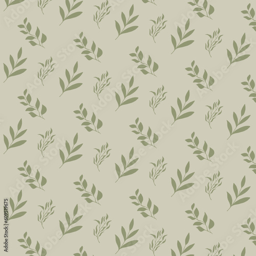 Botanical hand drawn vector pattern