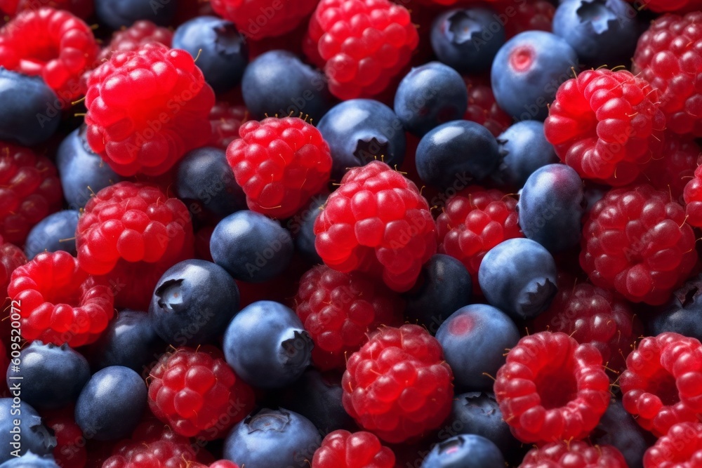Appetizing tasty berry background. The concept of proper nutrition and vitamins in the crop. AI generated Appetizing tasty berry background. The concept of proper nutrition and vitamins in the crop. AI generated