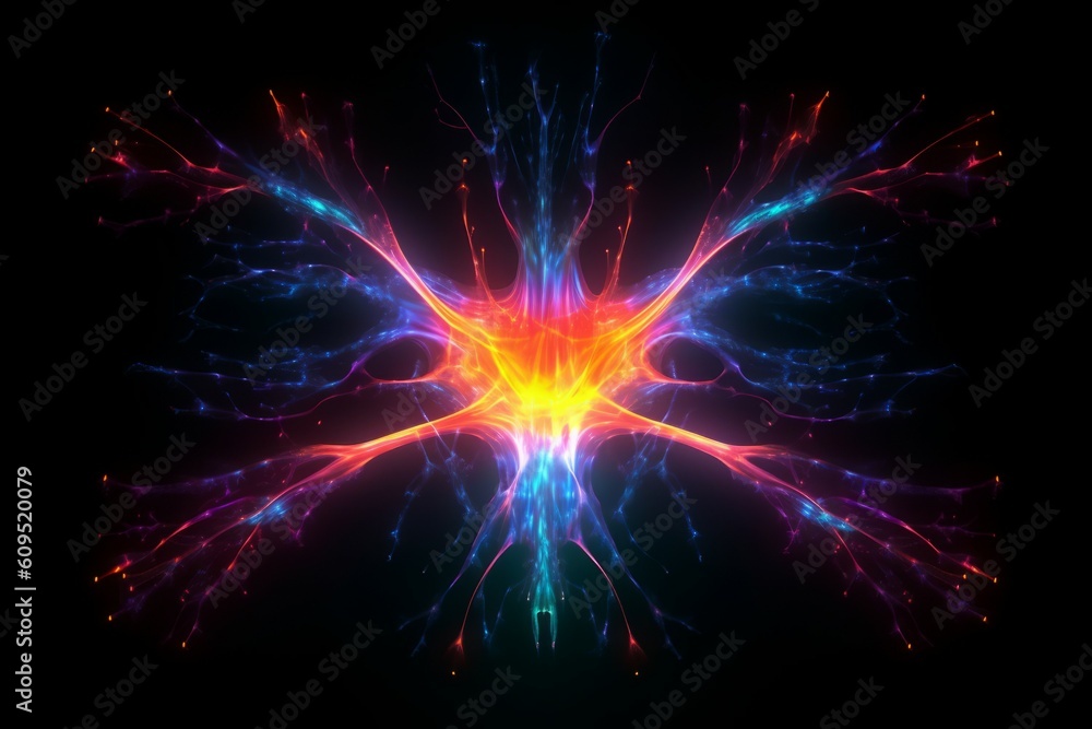 Abstract glowing neuron background or backdrop. AI generated, human enhanced. Abstract glowing neuron background or backdrop. AI generated, human enhanced.