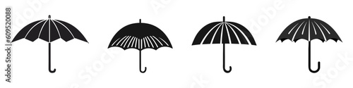 Umbrella icon set. Parasol symbol. Weather sign. Vector illustration