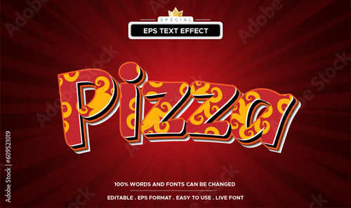 Pizza text effect editable template