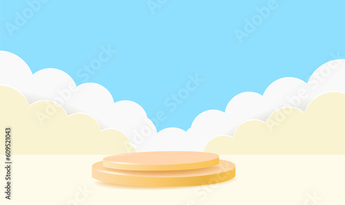 Podium with space concept background for display of kids or baby products