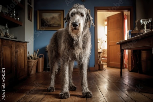 giant Irish Wolfhound looking around