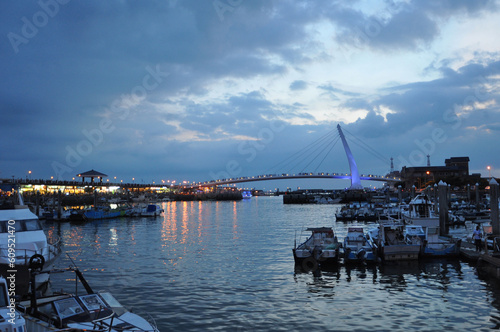 sunset at the port