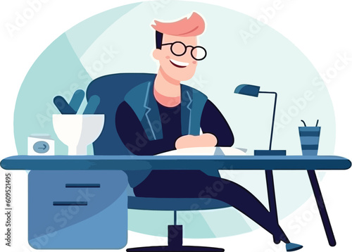 an office worker stressed with work