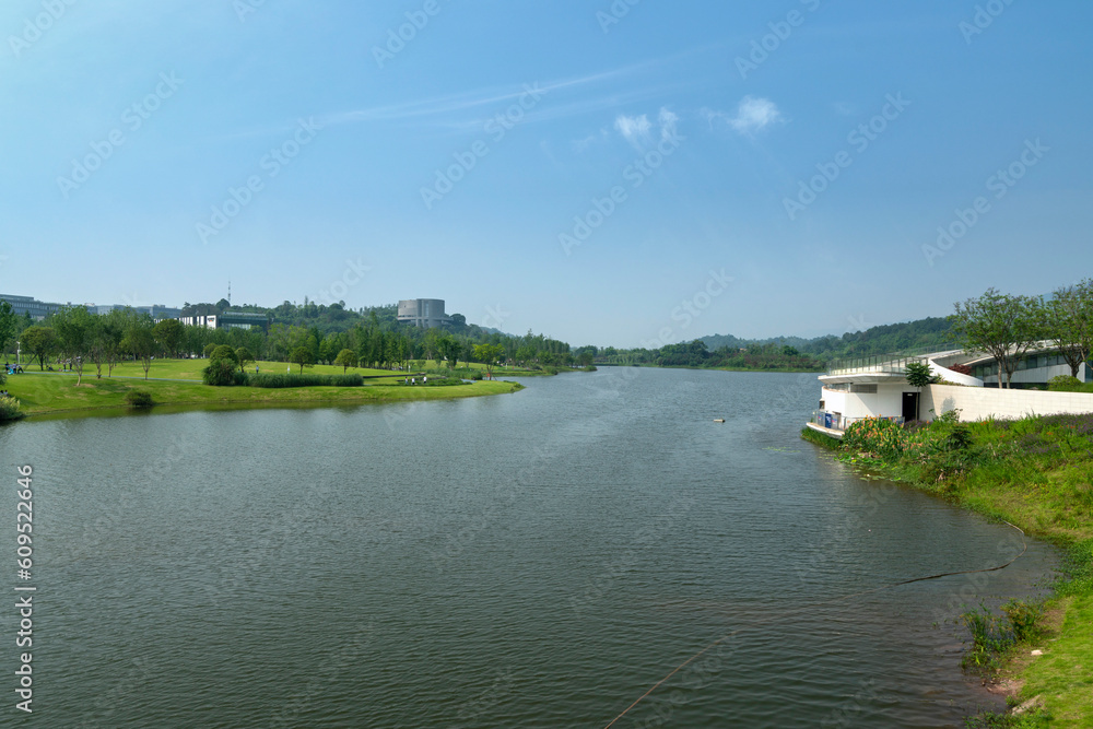 Fototapeta premium Mingyue Lake Wetland Park in Chongqing, China