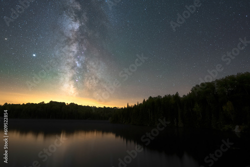 Milky Way Rising Over A Lake In Algonquin Park, Canada