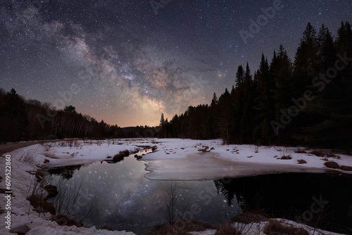 Milky Way Rising Over A Frozen Landscape In Algonquin Park photo