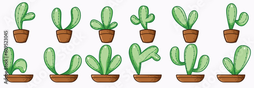 cactus art illustration in cartoon style