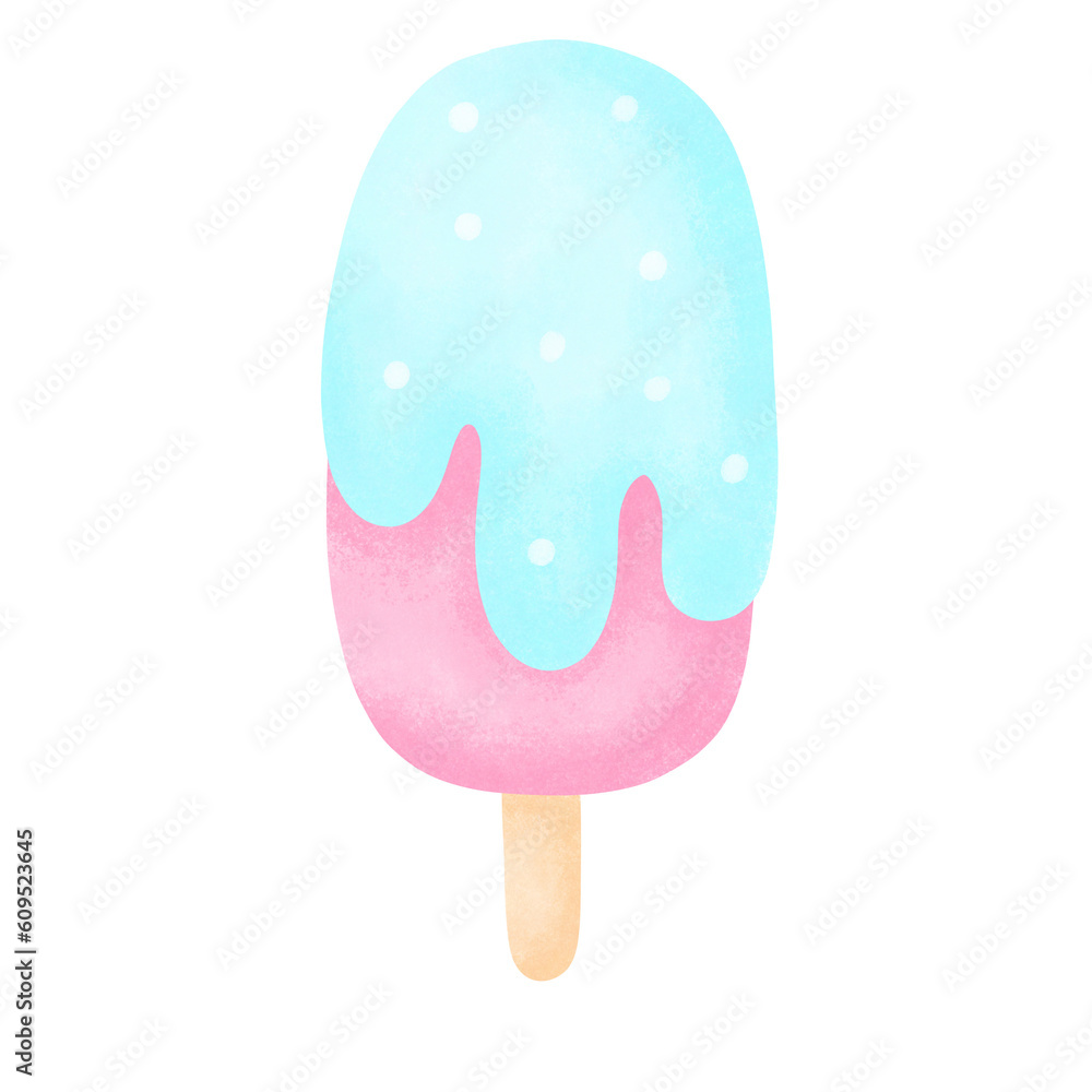 Ice cream with chocolate dipped Ice cream with chocolate dipped