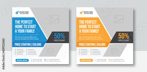 Real estate social media post web banner template