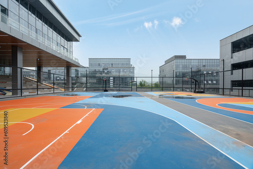 Basketball court and office building in the technology park