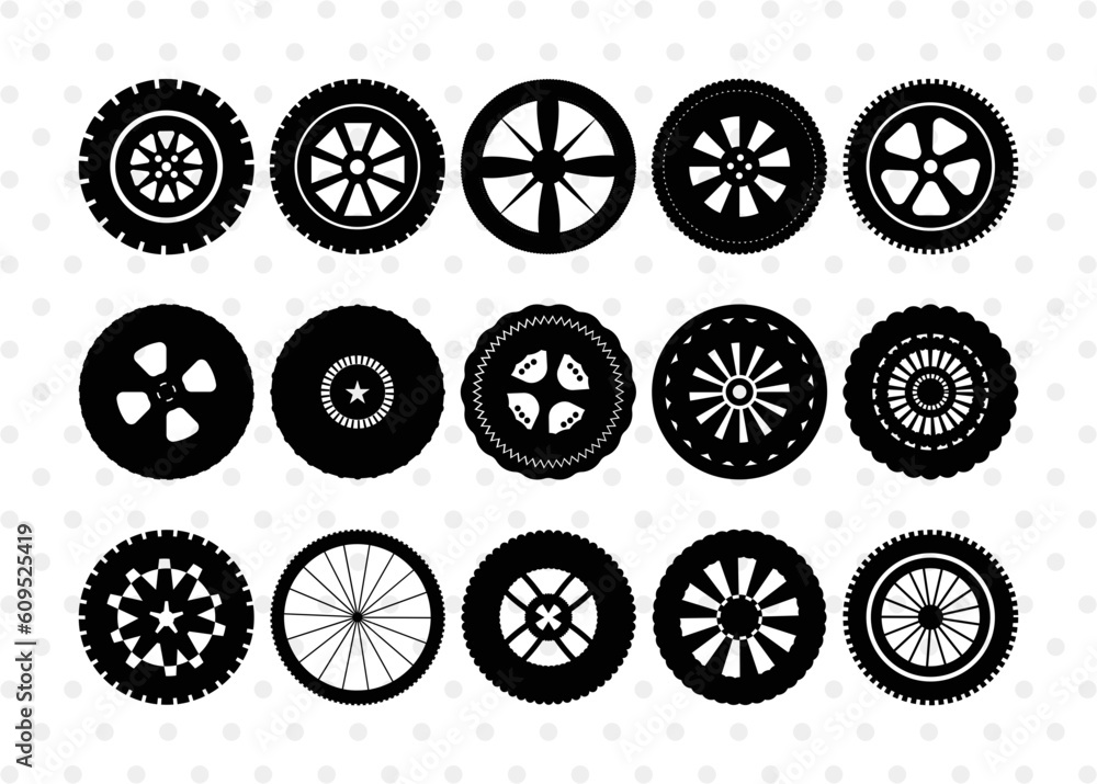 Tyre Silhouette, Tyre SVG Cut Files, Vehicle Tyre Svg, Tire Svg, Tyre Wheel Silhouette Bundle, SB00095 Tyre Silhouette, Tyre SVG Cut Files, Vehicle Tyre Svg, Tire Svg, Tyre Wheel Silhouette Bundle, SB00095