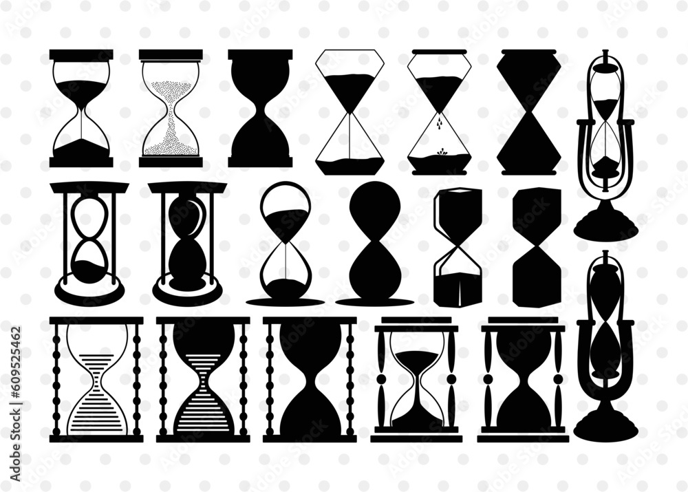 Hourglass Silhouette, Hourglass SVG Cut Files, Hour Glass Svg ...