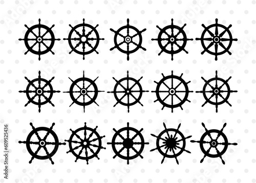 Ship Wheel Silhouette, Nautical Svg, Wheel Marine Svg, Ship Wheel SVG Cut Files, SB00087