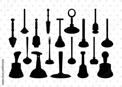 Rubber Plunger Silhouette, Bathroom Svg, Toilet Plunger Svg, Rubber Plunger Svg, Rubber Sink Plunger Svg, SB00084