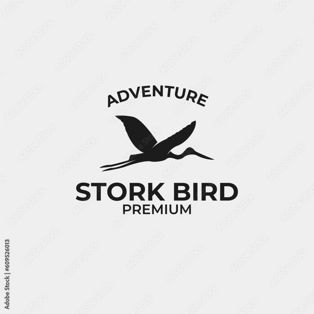 Stork bird logo design vector concept illustration idea Stork bird logo design vector concept illustration idea
