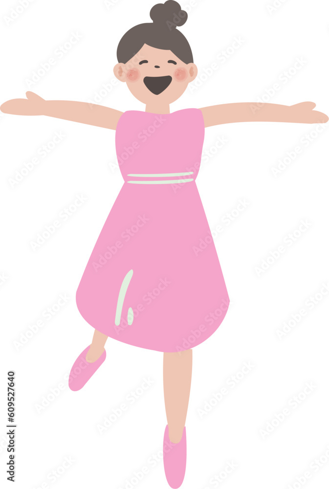 腕を広げて喜んでいる女性 腕を広げて喜んでいる女性