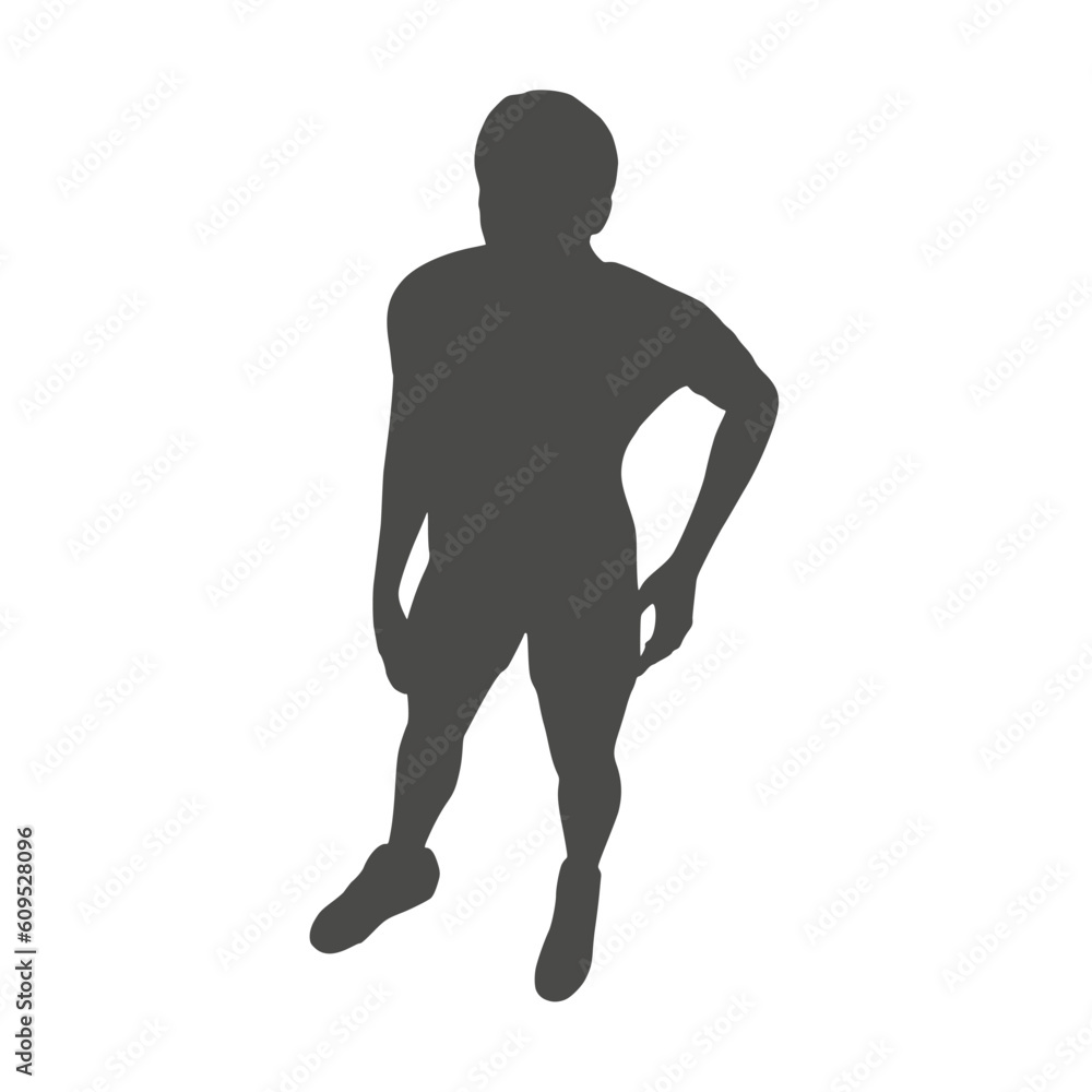 Standing man. Sport boy illustration. Young man silhouette