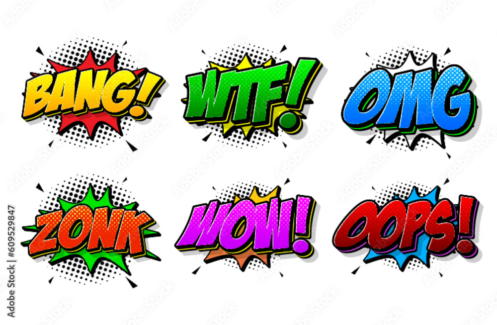 Cartoon comic text collection editable text effect Cartoon comic text collection editable text effect