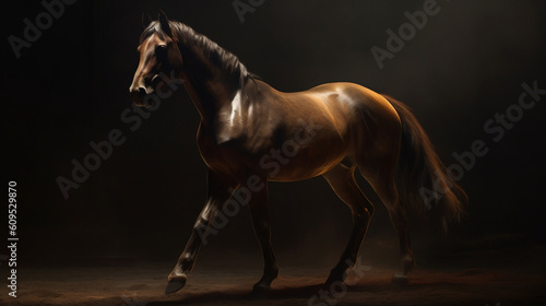 horse on black background