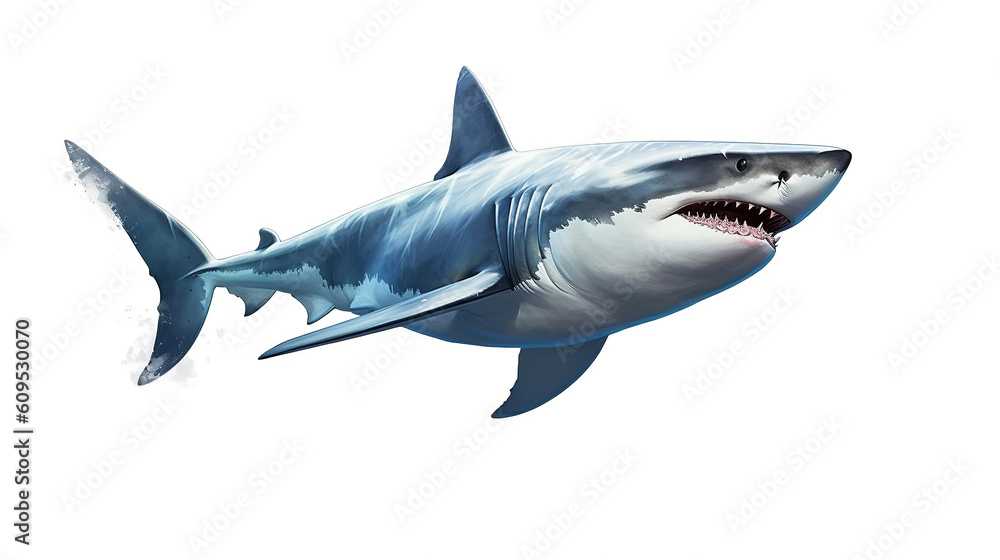 Fototapeta premium shark on white background