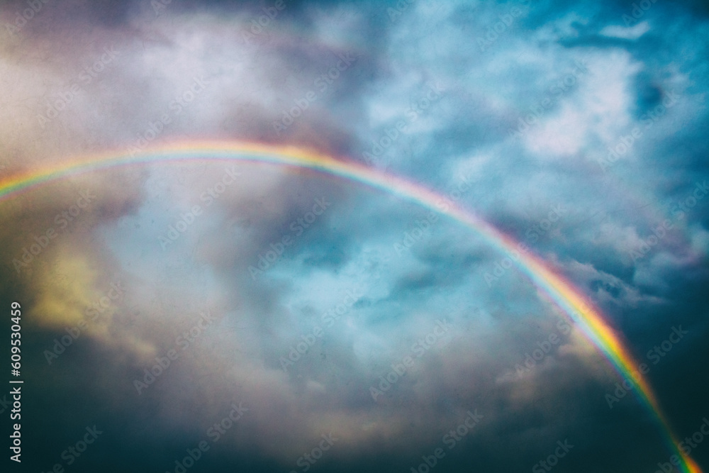 Classic Rainbow. A rainbow across the sky, edited with vintage film effects. Classic Rainbow. A rainbow across the sky, edited with vintage film effects.