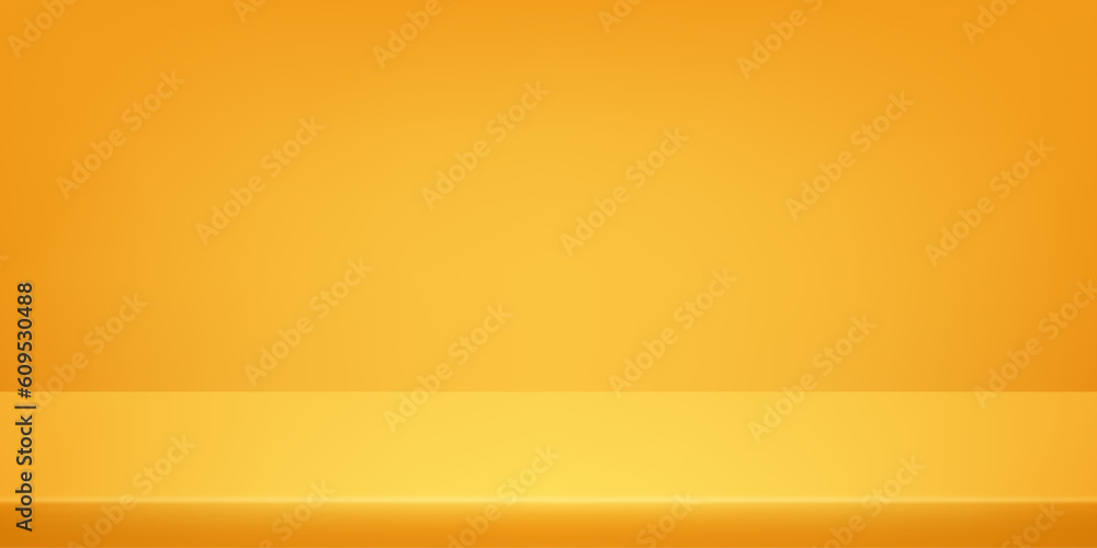 Empty yellow studio room. Yellow wallpaper with shine use for product shooting. Vector illustration. Empty yellow studio room. Yellow wallpaper with shine use for product shooting. Vector illustration.