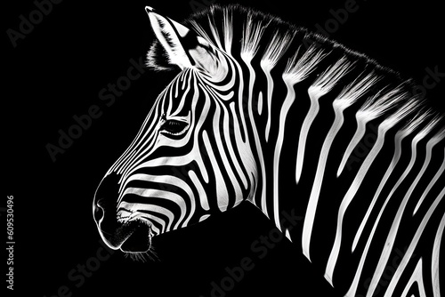 monochromatic zebra in a natural habitat Generative AI