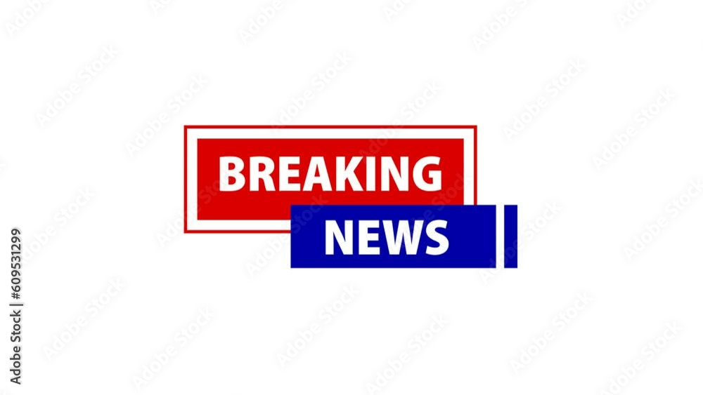 Animation of Breaking News Icon template intro for TV broadcast news program with alpha channel Animation of Breaking News Icon template intro for TV broadcast news program with alpha channel