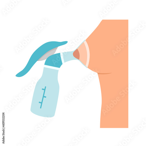 Breast pump concept vector illustration on white background.
