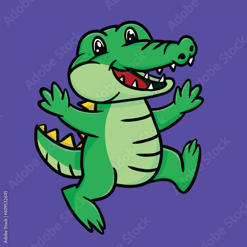 Cute Crocodile Mascot Cartoon Character Design
