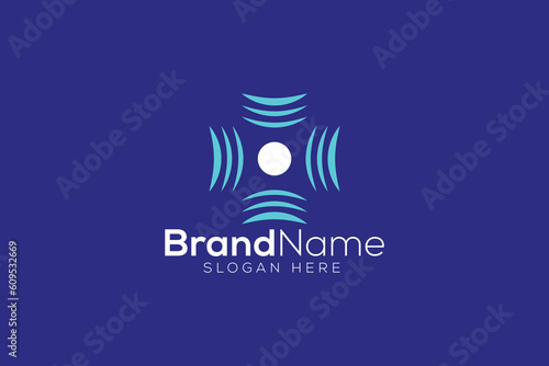 GNSS satellite logo vector template